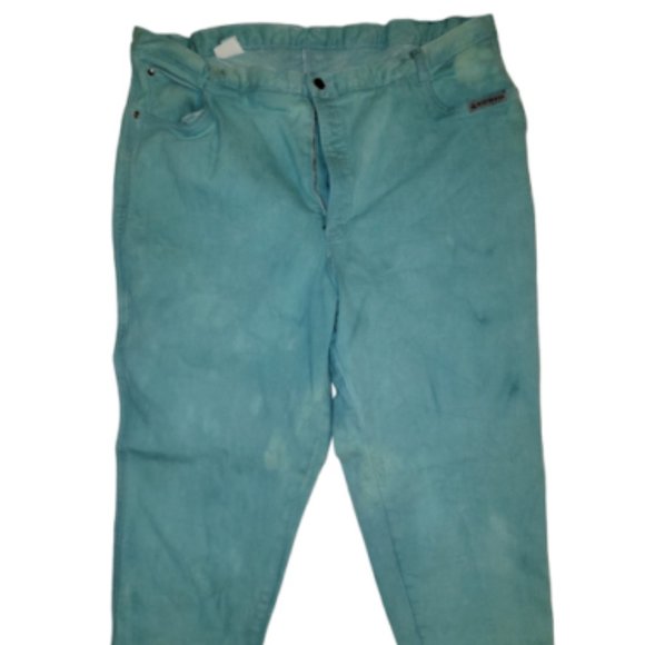 Rockies Denim - VTG Rocky Mountain Turquoise Teal BareBack Cowgirl High Waist Jeans Sz 22 501049